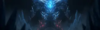 Icy crystalline raid boss emerging from frozen depths in dramatic FFXIV encounter setting