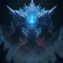 Icy crystalline raid boss emerging from frozen depths in dramatic FFXIV encounter setting