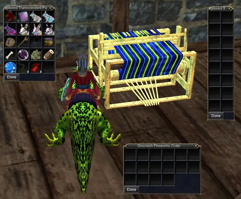 Inventory screen showing bag slots and items from EverQuest classic.