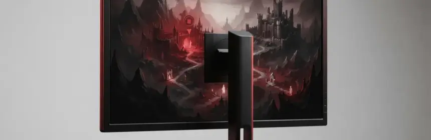 Fantasy MMO activity and expansion anticipation represented on a dark gaming display with red signal lighting
