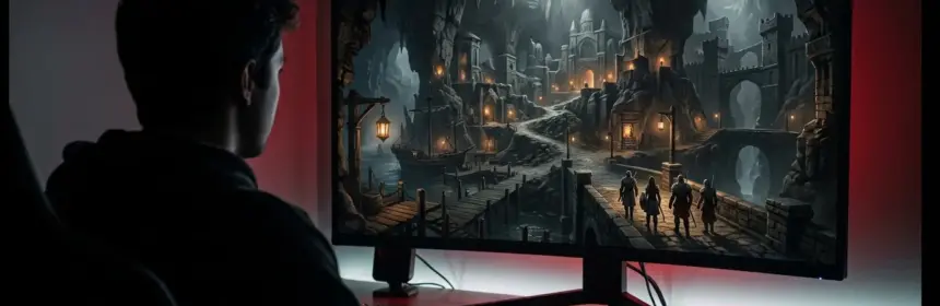 Anonymous player viewing a polished underground fantasy MMO world before Early Access launch