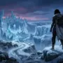 Mysterious woman’s silhouette in a frozen parallel world from Final Fantasy XIV’s Fourth shard