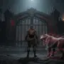 A Beastmaster and animal companion face a sealed trial arena while red energy suggests ongoing balance tuning.