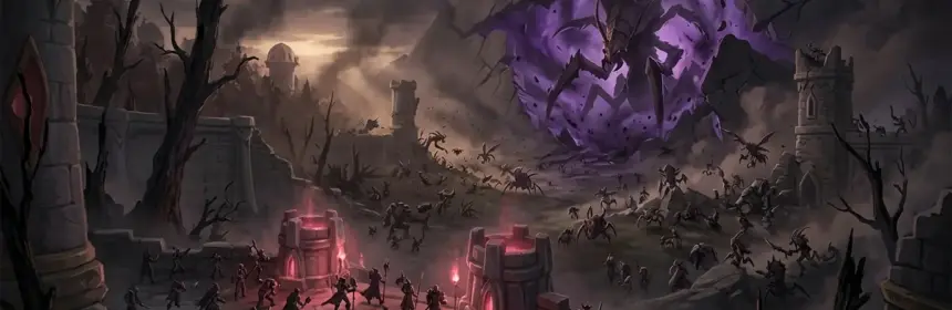 Aqir forces invade Eversong as armored defenders confront a colossal insectoid war general